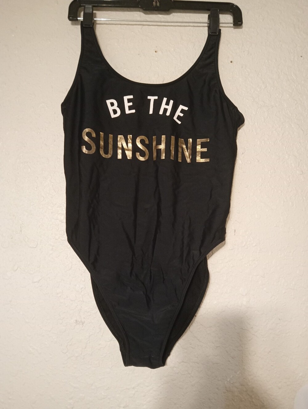 Hollister  Black One-Piece Swimsuit with Gold 'Sunshine' Print
